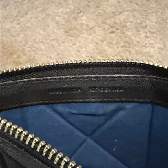 Black Geometric Leather Wristlet Clutch - Picture 7 of 10